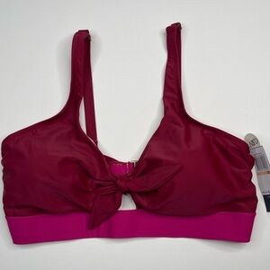 Aqua Couture Bikini Swimsuit Tank Top Summer Vacation Beach Red Pink 2X New